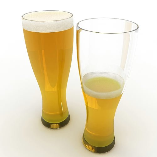 3d images with glasses. 3D Models of glasses with beer