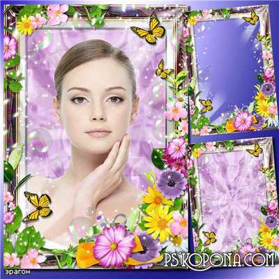 Flower frame for Photoshop - Spring story