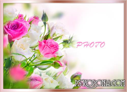 Frame for the photo - Gentle aroma of a rose