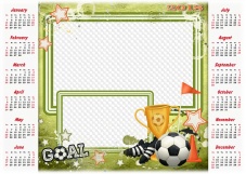 Calendar 2018, On football, they scored a goal! (PSD, PNG) Calendar 2018, On football, they scored a goal! (PSD, PNG)