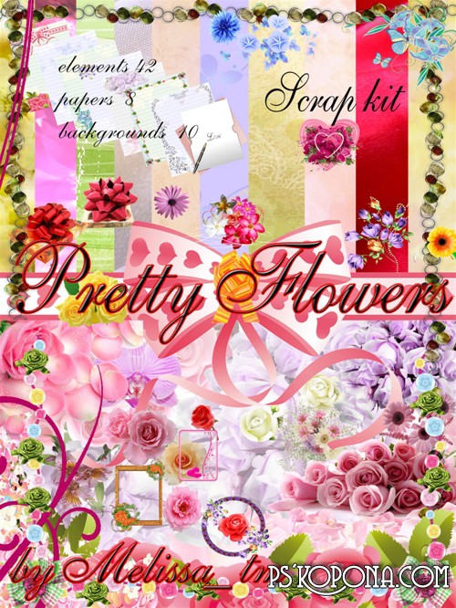 Scrap Kit Pretty Flowers Scrap Kit Pretty Flowers