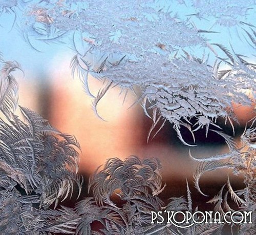 Frost, Frost patterns on glass PNG, Photoshop brushes, ABR