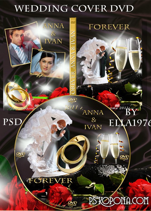 Stylish wedding package - cover for DVD and blowing on the disc - Together forever Stylish wedding package - cover for DVD and blowing on the disc - Together forever