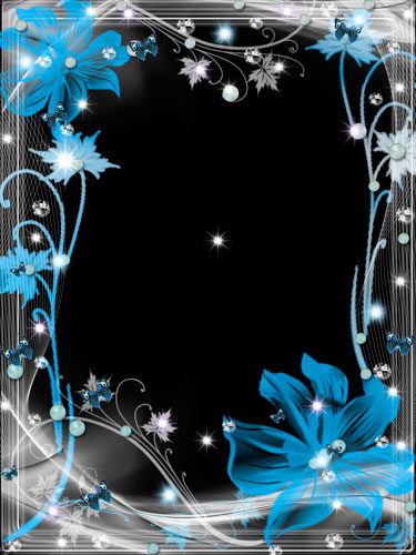 flower Frame png for photo - flower Fairy night free flower Frame psd