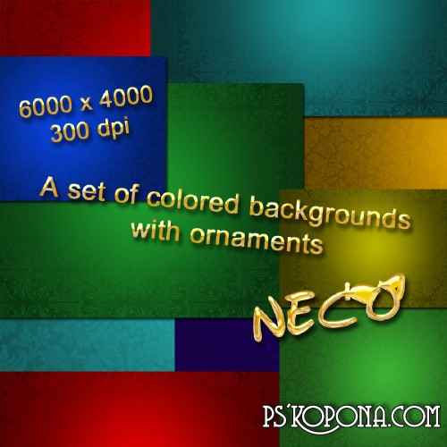 A set of colored backgrounds with ornaments A set of colored backgrounds with ornaments