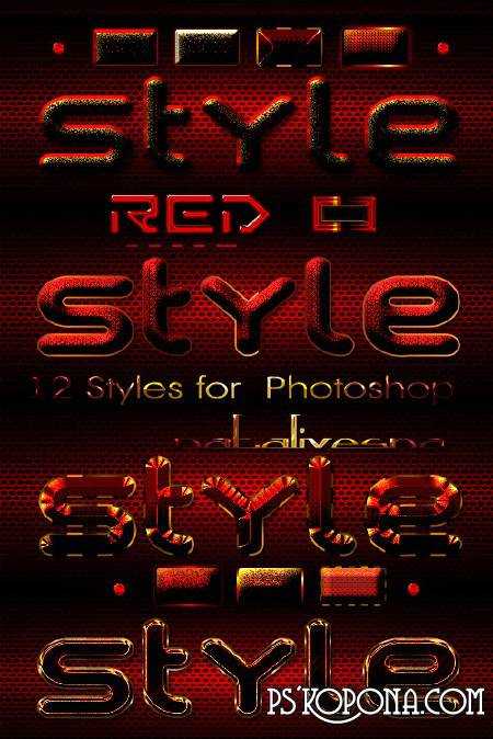 15 Red Styles for Photoshop