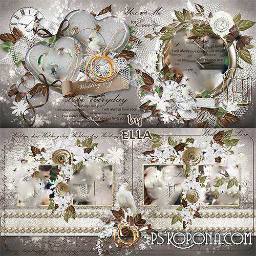 Wedding photo book template-When two hearts beat in unison Wedding photo book template-When two hearts beat in unison