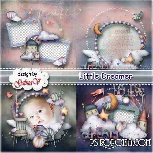 Photobook template psd for Baby Boy - Little Dreamer Photobook template psd for Baby Boy - Little Dreamer