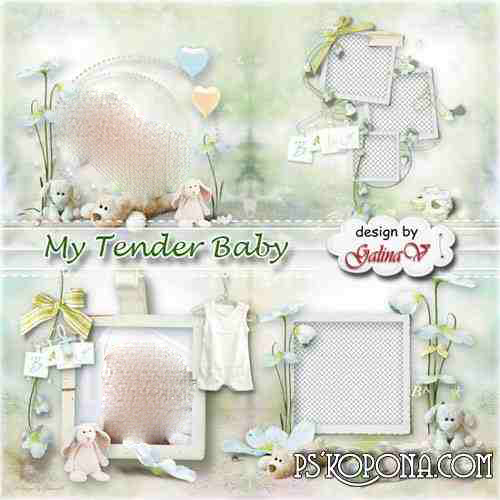 Photobook template psd for Newborns - My Tender Baby Photobook template psd for Newborns - My Tender Baby
