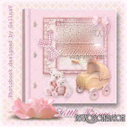 Photobook template psd for Baby Girl - Little Princess Photobook template psd for Baby Girl - Little Princess