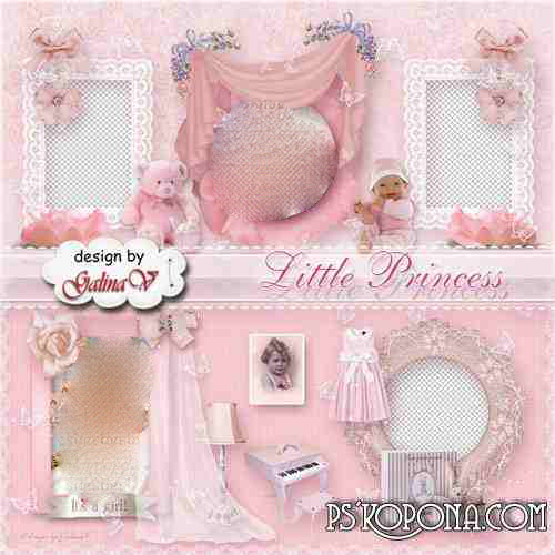 Photobook template psd for Baby Girl - Little Princess Photobook template psd for Baby Girl - Little Princess