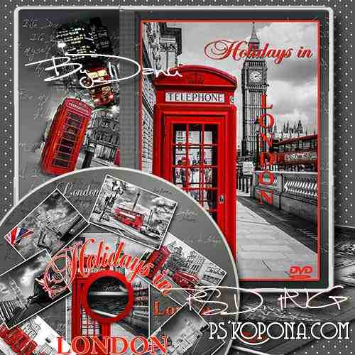 Free DVD cover template and blowing on the disc - The Holidays in London