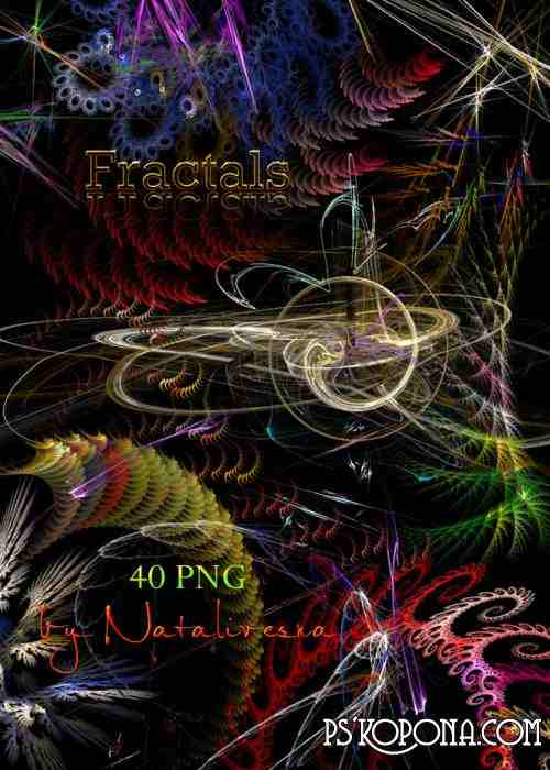 40 PNG, Fractal elements for design free png download