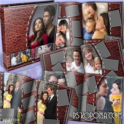 Photobook template psd for photos of leather textures Photobook template psd for photos of leather textures
