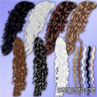 Clipart for Photoshop - wavy locks of hair Clipart for Photoshop - wavy locks of hair
