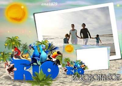 PSD Frame for Photoshop free download - Sea with Rio PSD Frame for Photoshop free download - Sea with Rio