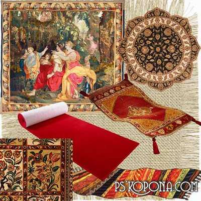 Tapestries, carpets, red carpets, carpets - clipart on a transparent background