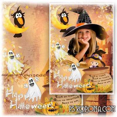 Photo frame template for Halloween - Trick or treat, trick of treat