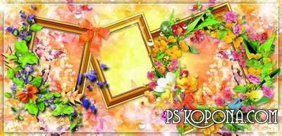 Bright floral photo album template psd - Drop of dew Bright floral photo album template psd - Drop of dew