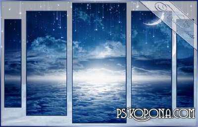 Polyptych in PSD for photoshop - the Starry sky