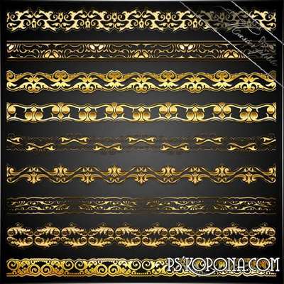 PSD source for design - Gold borders_2