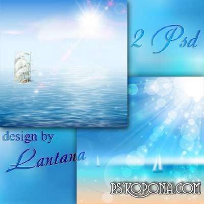 Multilayer 2 PSD backgrounds - Calm blue sea Multilayer 2 PSD backgrounds - Calm blue sea