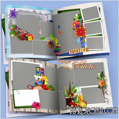 Template of photobook template psd for primary school - Going to school Template of photobook template psd for primary school - Going to school