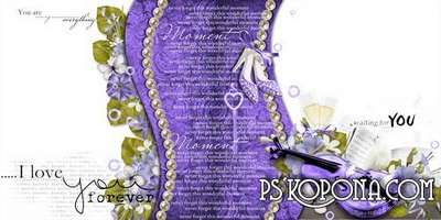 Elegant wedding photo book template psd in violet tones-Our purple wedding Elegant wedding photo book template psd in violet tones-Our purple wedding