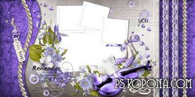 Elegant wedding photo book template psd in violet tones-Our purple wedding Elegant wedding photo book template psd in violet tones-Our purple wedding