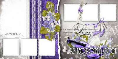 Elegant wedding photo book template psd in violet tones-Our purple wedding Elegant wedding photo book template psd in violet tones-Our purple wedding