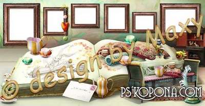 Photo frames - photobook template psd - My little flowers Photo frames - photobook template psd - My little flowers