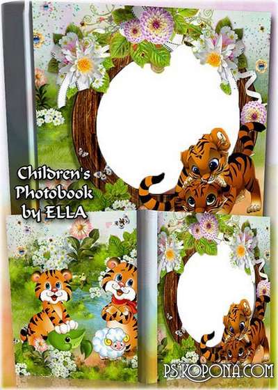 Colorful baby album with cute tiger-Funny dear friends Colorful baby album with cute tiger-Funny dear friends