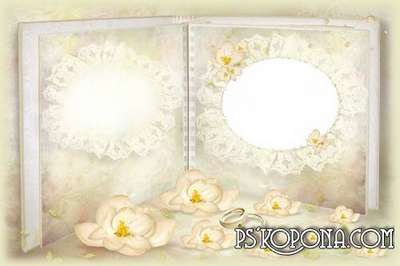 Frame for Photoshop - wedding album template - Pastel Yellow Frame for Photoshop - wedding album template - Pastel Yellow