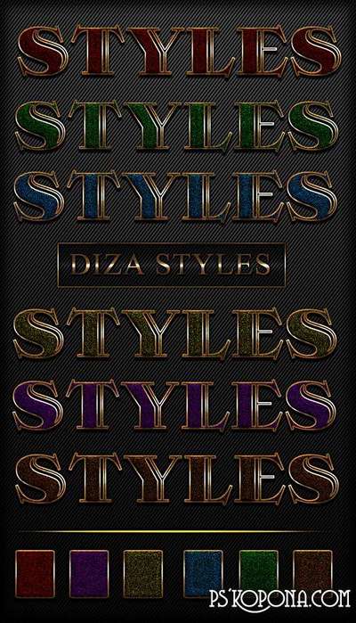 Bright colored styles with Golden border