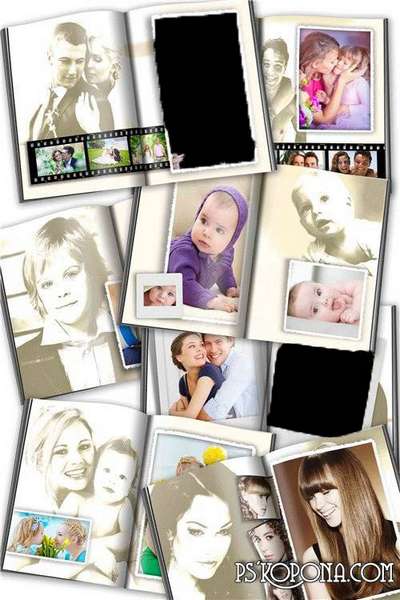 Sepia - photobook template psd for photos Sepia - photobook template psd for photos
