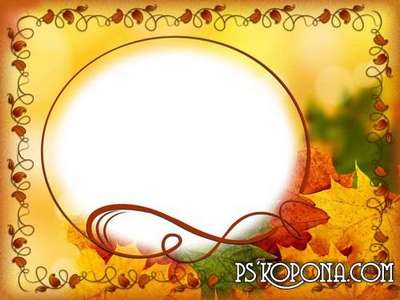 Free PSD frame for Photoshop - autumn design for womens photo Free PSD frame for Photoshop - autumn design for womens photo