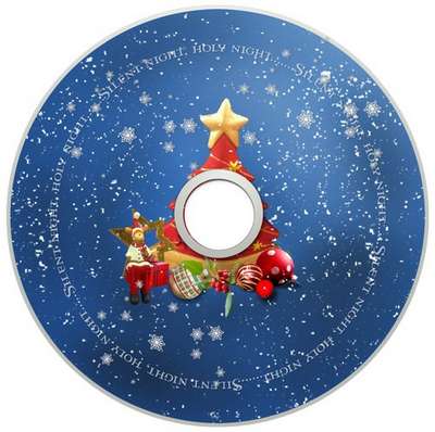 Free Christmas set for DVD cover template - Silent Christmas Night