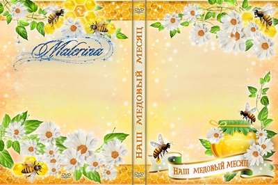 Free DVD cover template and disk for DVD. Frame for photo. Our honeymoon