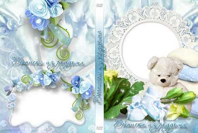Free DVD cover template and blowing on the disc - I was born! (for boy)