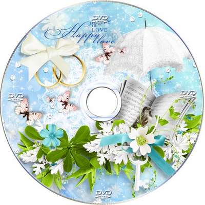 Free Beautiful wedding set - DVD cover template and blowing on the disc - Happy Love! Free Beautiful wedding set - DVD cover template and blowing on the disc - Happy Love!