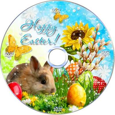 Bright festive set of covers and blowing on a DVD - Easter Bunny