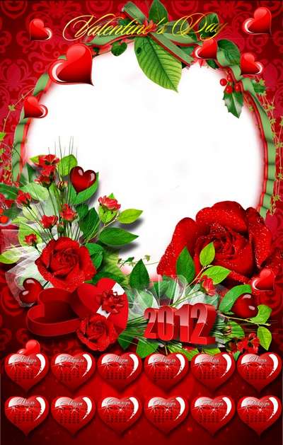Romantic set for Valentine's day - blowing,DVD cover template and calendar for 2012-You whisper softly of love