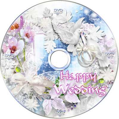 Delicate wedding set with purple flowers - blowing and DVD cover template - Love opens the heart Delicate wedding set with purple flowers - blowing and DVD cover template - Love opens the heart