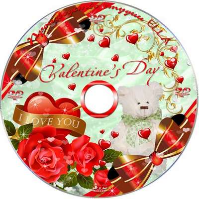 Set on the day of St. Valentine - Blowing on the disc and DVD cover template -I'll tell you about love