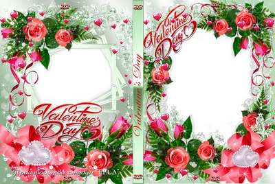 Set on the day of St. Valentine - Blowing on the disc and DVD cover template -Happy Valentine's Day
