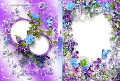 Romantic Valentine's Day set - blowing and DVD cover template - Lilac Love