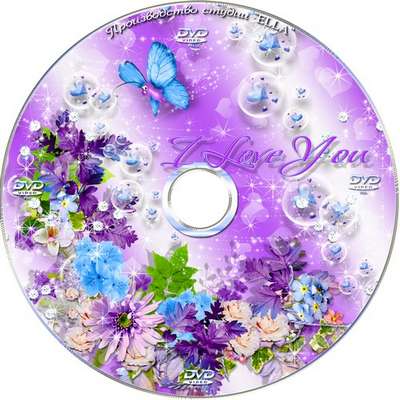 Romantic Valentine's Day set - blowing and DVD cover template - Lilac Love