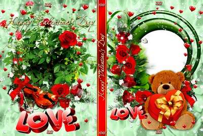 Romantic collection - blowing and DVD cover template - Valentine's Day