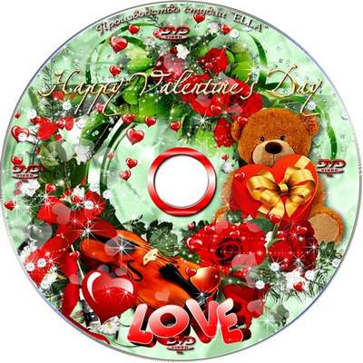 Romantic collection - blowing and DVD cover template - Valentine's Day