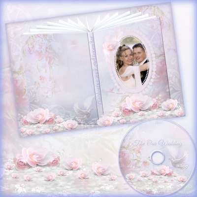 DVD cover template and Blowing on the disc - Our wedding - Pastel Pink DVD cover template and Blowing on the disc - Our wedding - Pastel Pink